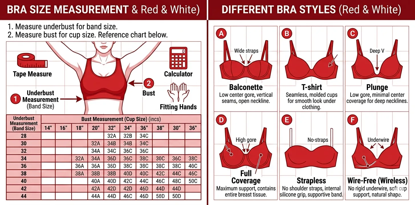 Indian bra size guide and measurement chart