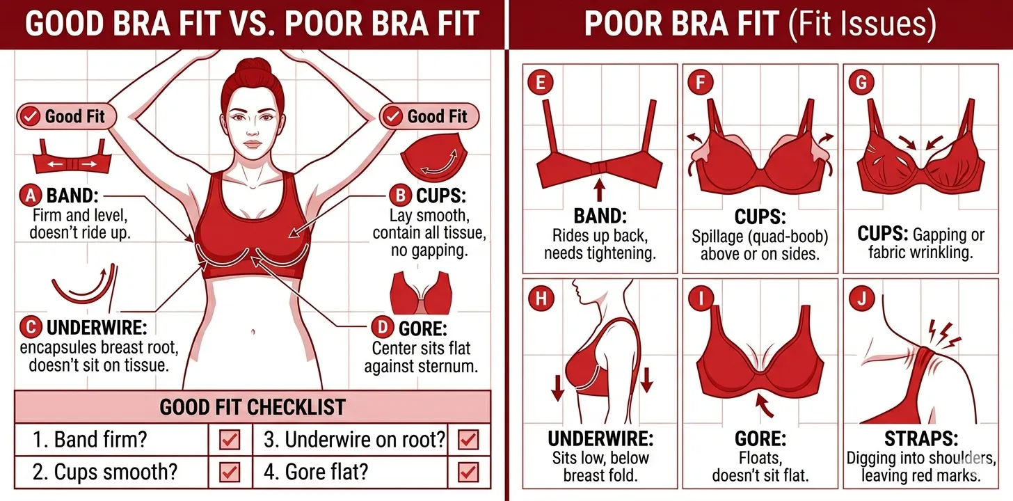 Good fit vs poor fit comparison illustration