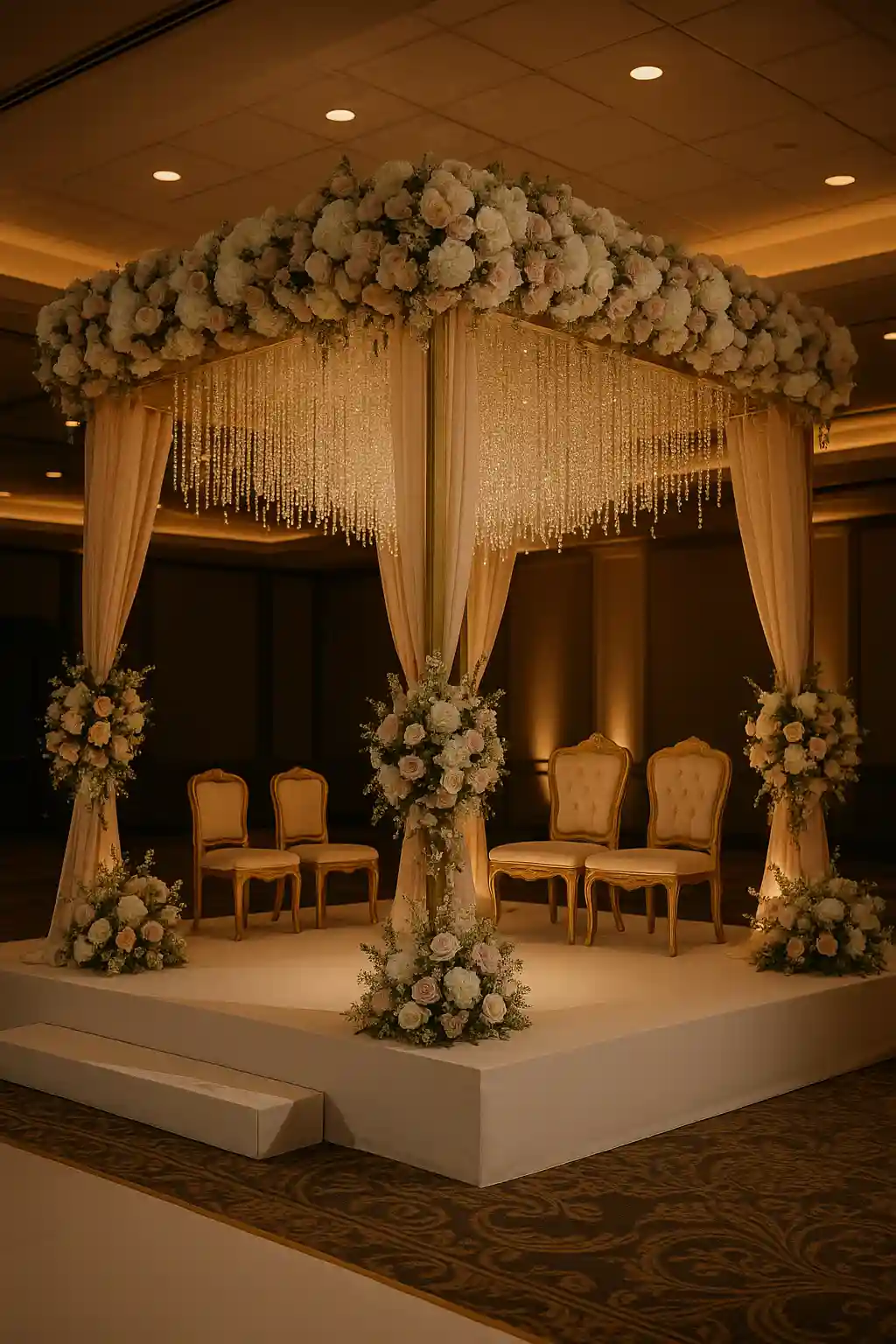 Candlelit Evening Wedding Mandap Design
