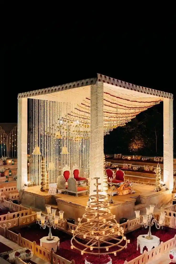 Lotus Pond Marriage Mandap Setup