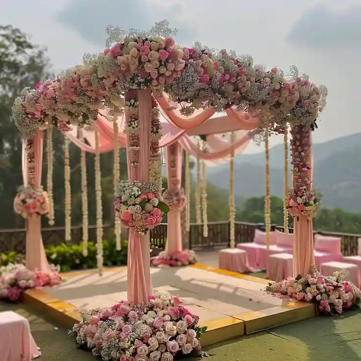 Terrace Wedding Mandap Decoration at home