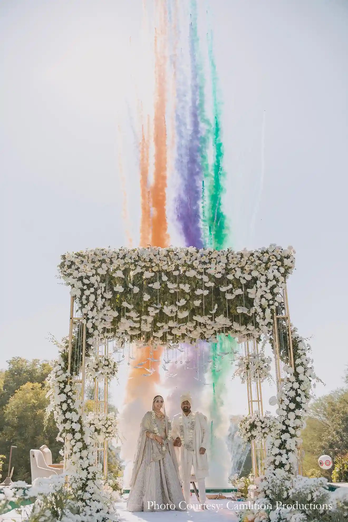 All White Wedding Mandap Decoration