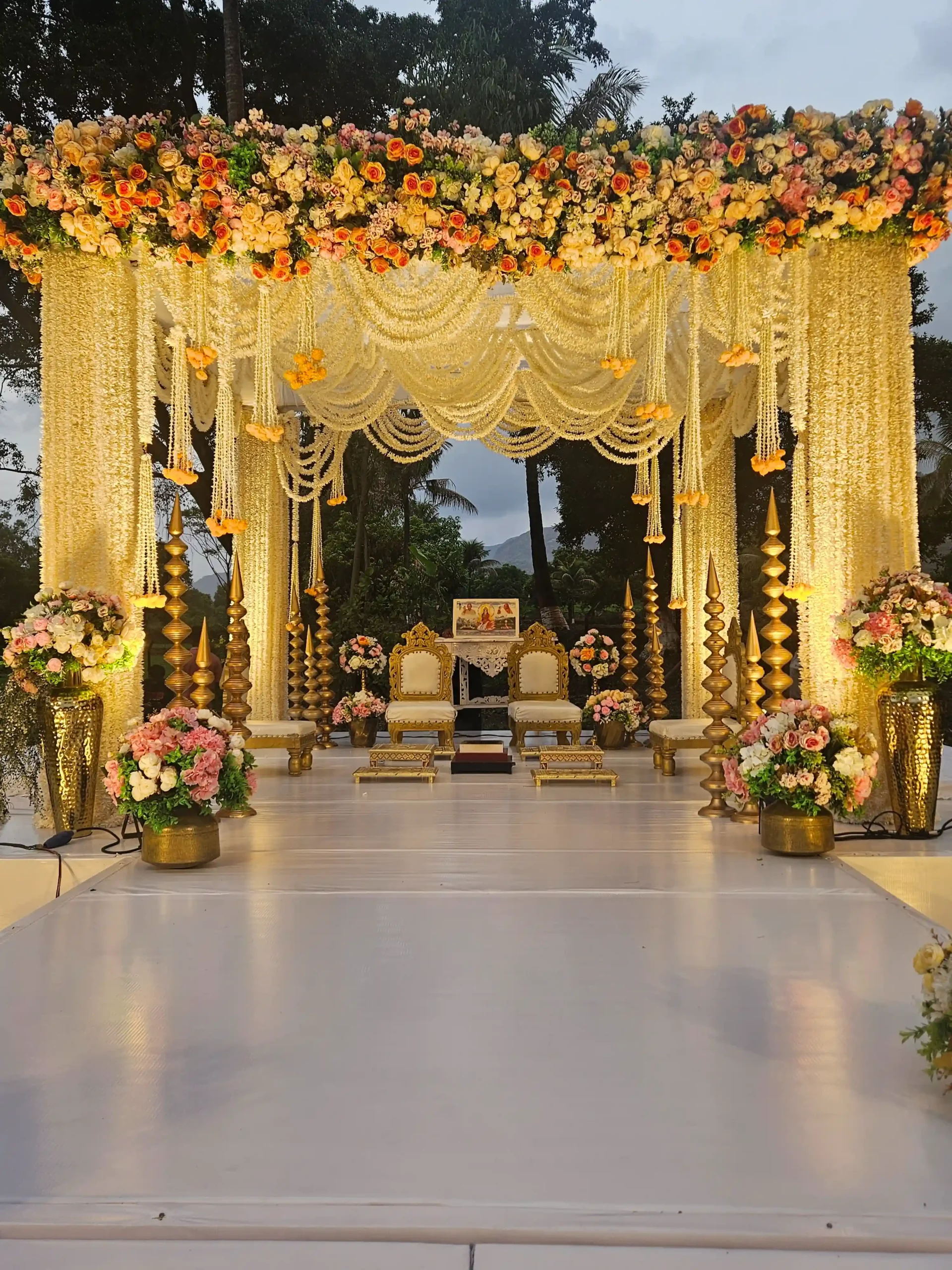 Paper Crane Wedding Mandap Setup