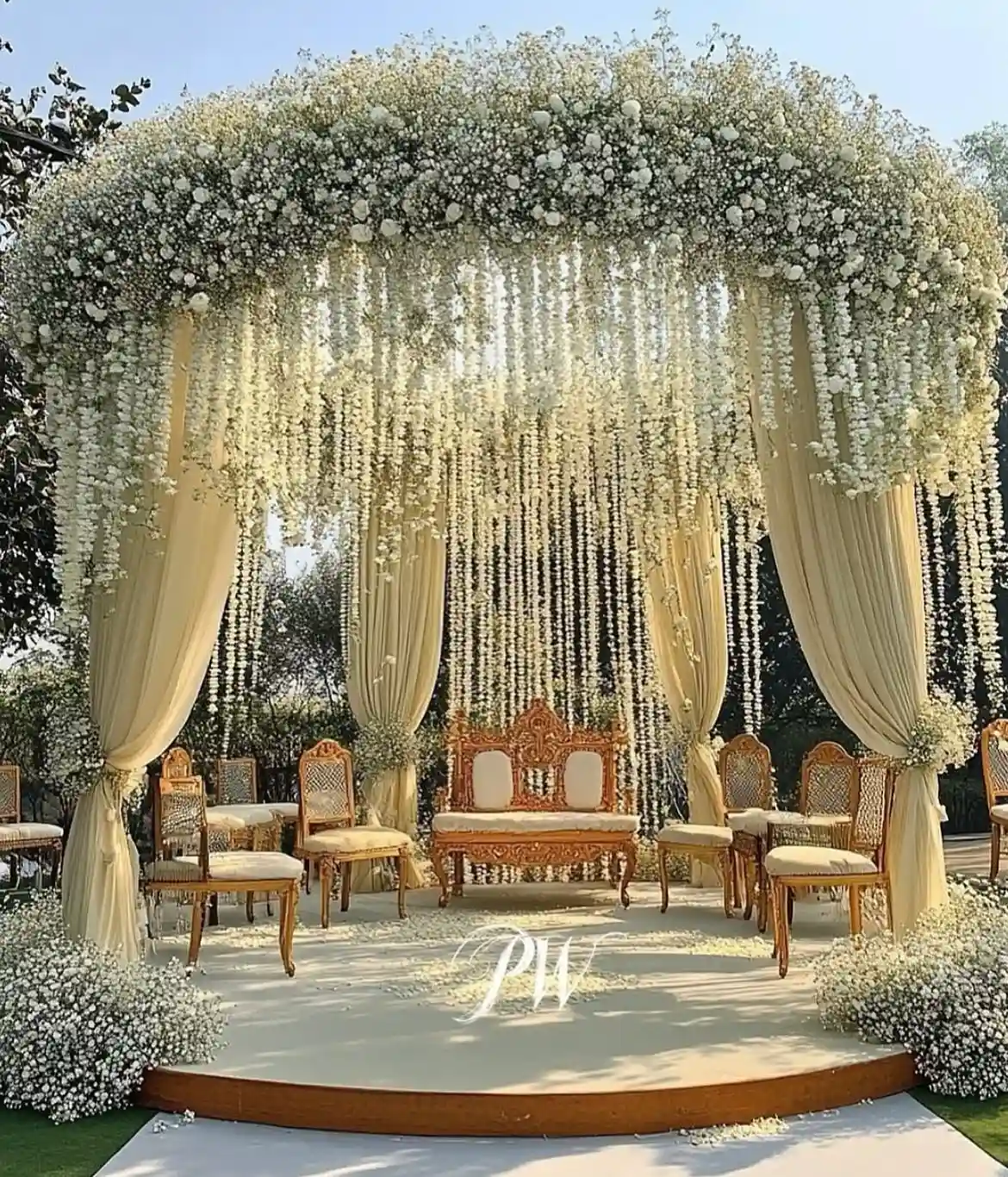 Backyard Wedding Mandap Decoration at Home