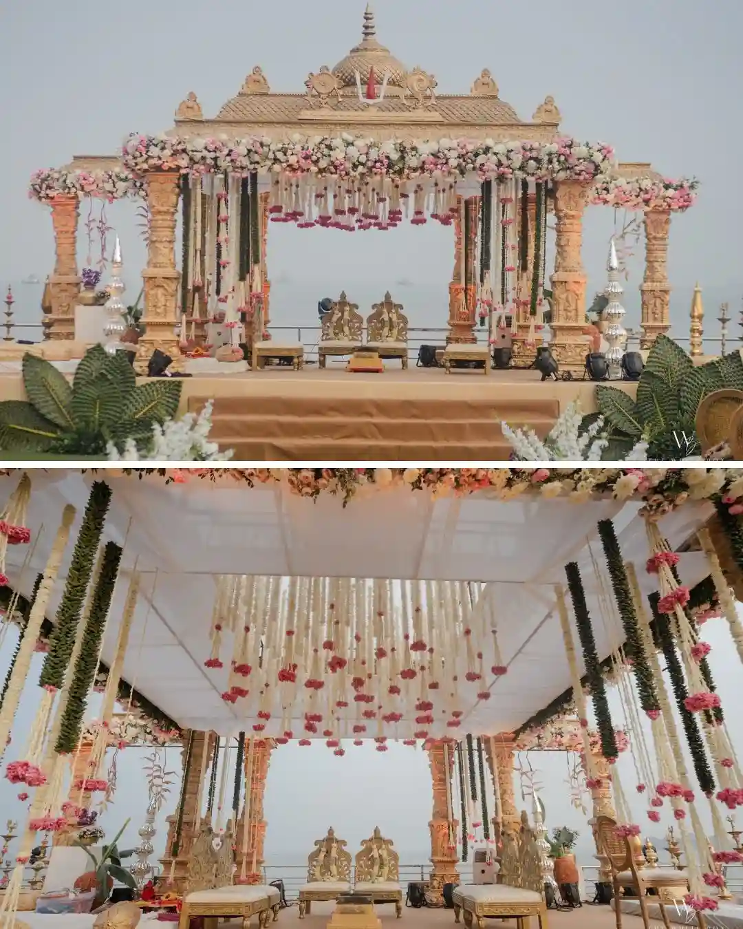Suspended Floral Ceiling Wedding Mandap