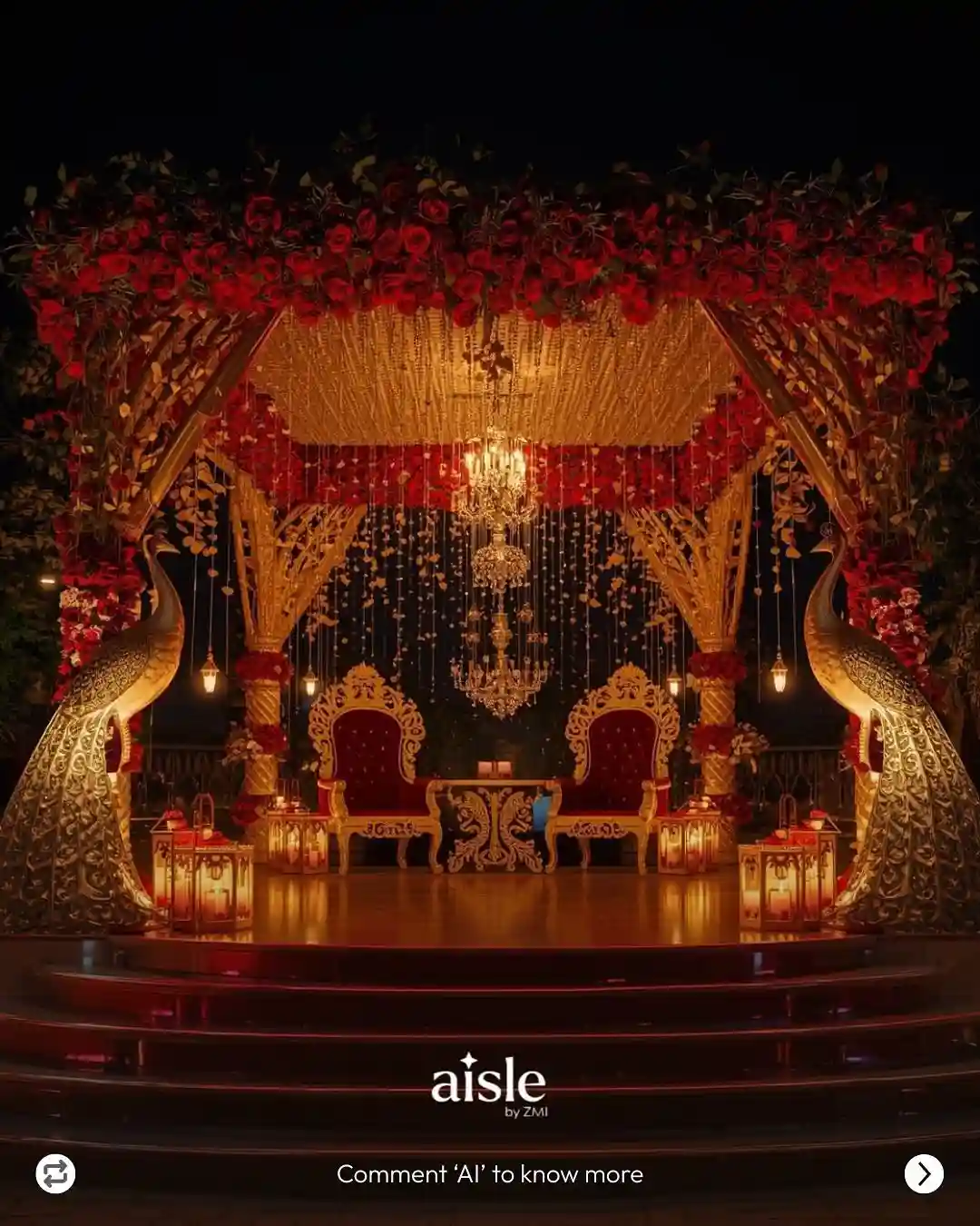 Floral Dome Wedding Mandap Decoration